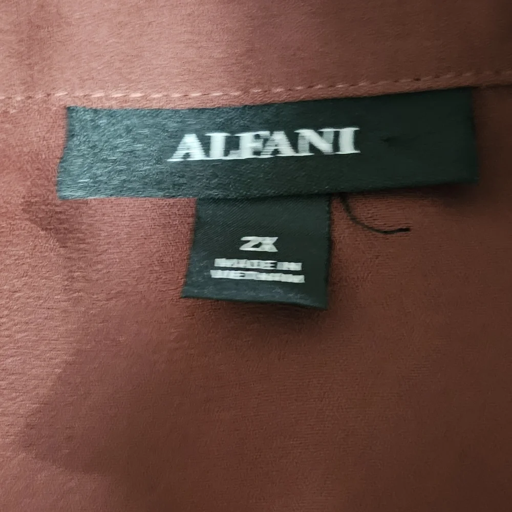 ALFANI Women's Button-down Brick Red Tunic Blouse 2X - Picture 5 of 5